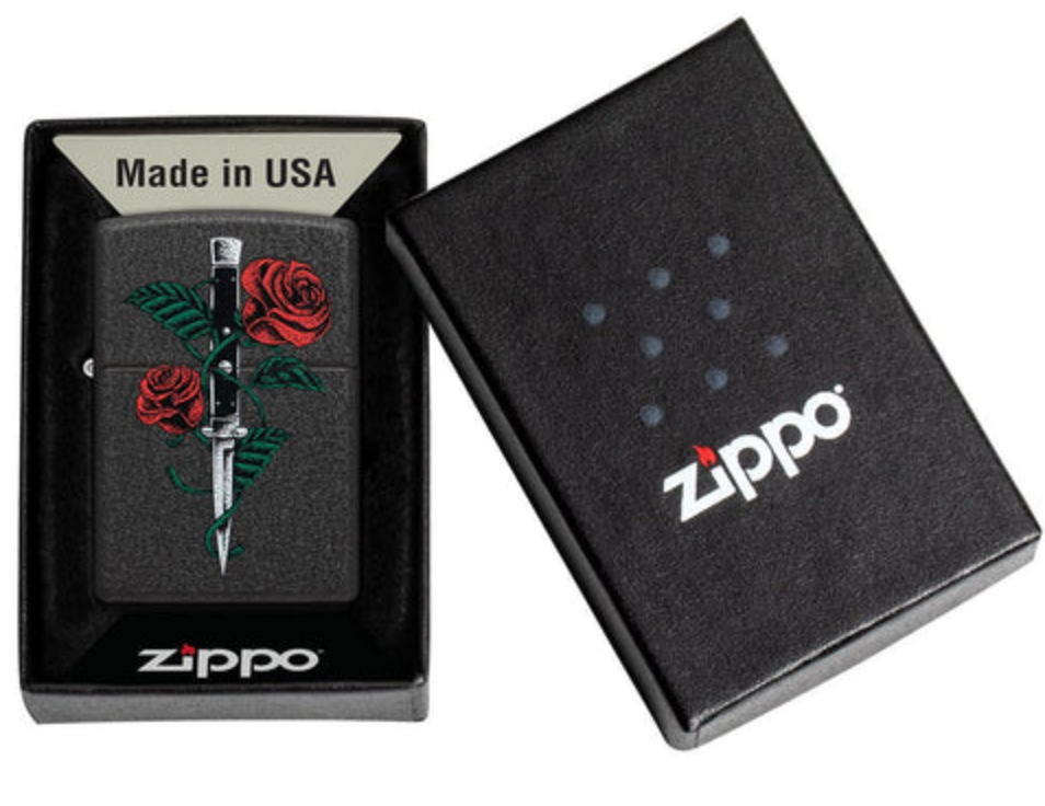 Zippo Rose Dagger Tattoo Design - Zippo - The Wee Smoke Shop