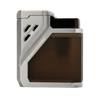 Silver 3 flame torch lighter on a white background