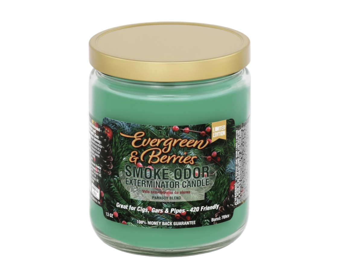 Evergreen & Berries Smoke Odor Exterminator Candle - The Wee Smoke Shop