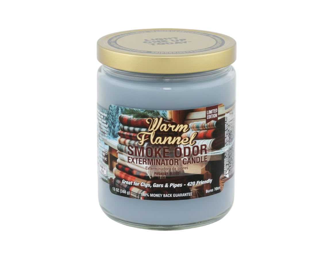 Smoke Odor Exterminator Candle - Warm Flannel - The Wee Smoke Shop