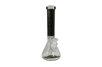 Supreme X LV 14" 9mm Beaker Bong - Black/Gold - The Wee Smoke Shop