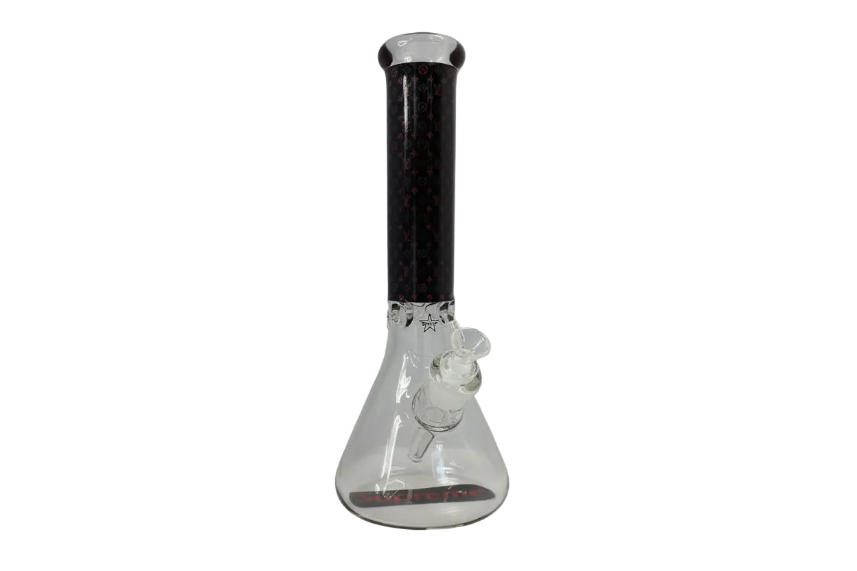 Supreme X LV 14" 9mm Beaker Bong - Black/Red - The Wee Smoke Shop