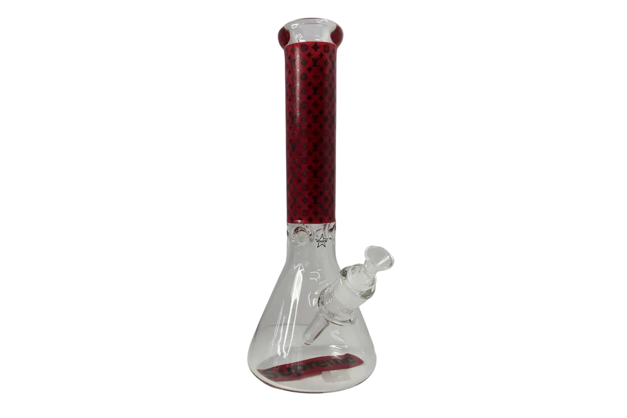 Supreme X LV 14" 9mm Beaker Bong - Dark Red - The Wee Smoke Shop
