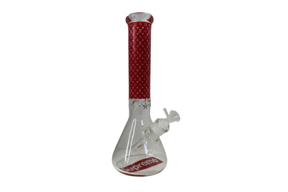 Supreme X LV 14" 9mm Beaker Bong - Red/White - The Wee Smoke Shop