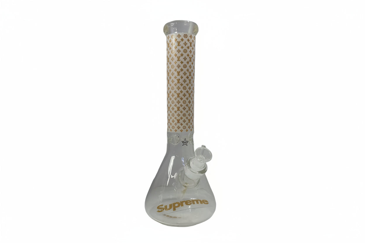 Supreme X LV 14" 9mm Beaker Bong - White - The Wee Smoke Shop