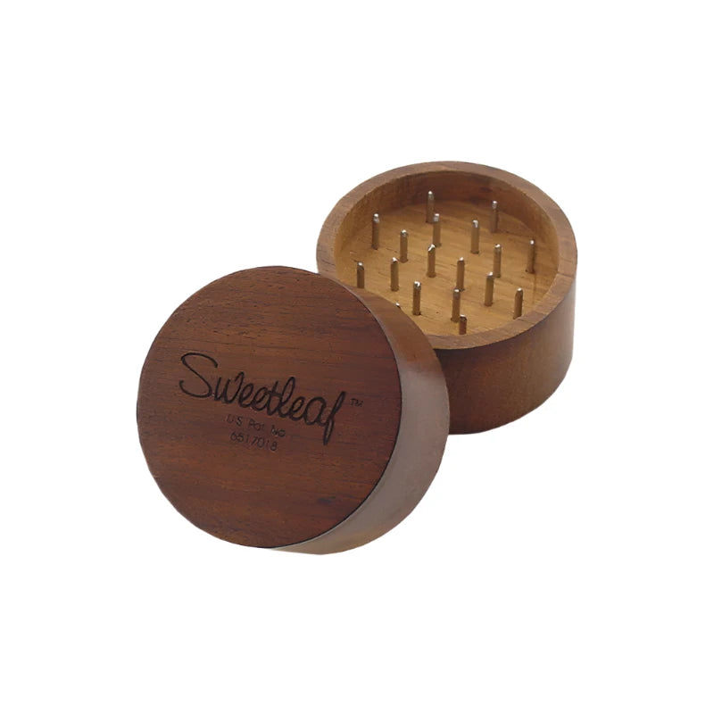 Sweet Leaf (2") Wood 2 Part Grinder - The Wee Smoke Shop