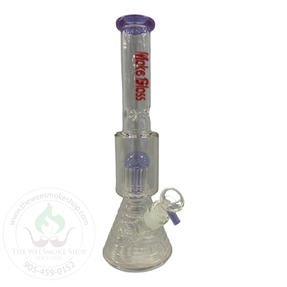 Purple Make Glass Tree Perc Rippled Bong (14") - Glass Bong - The Wee Smoke Shop