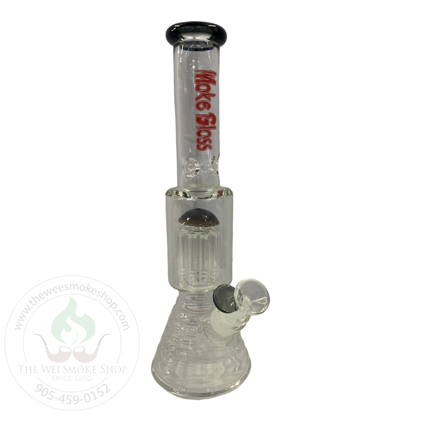 Black Make Glass Tree Perc Rippled Bong (14") - Glass Bong - The Wee Smoke Shop