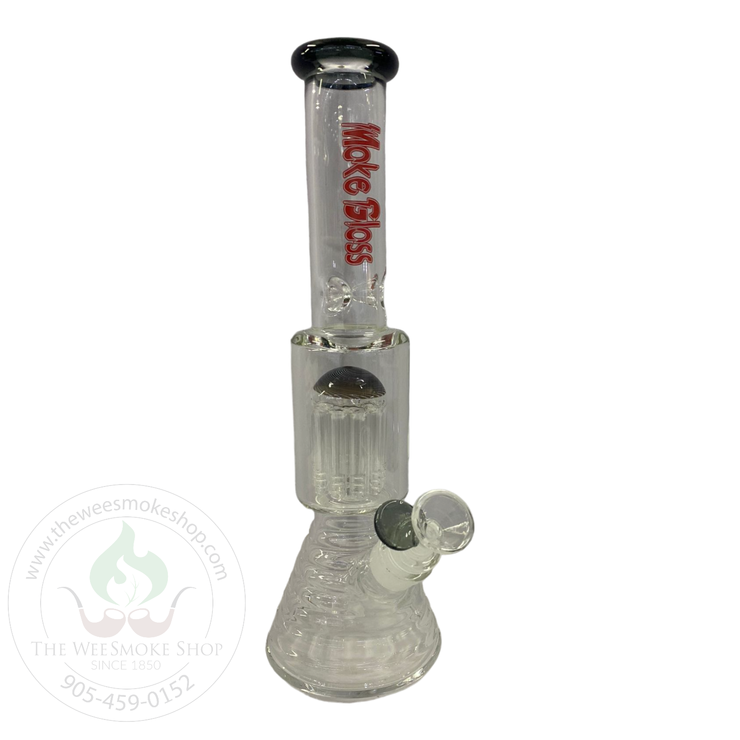 Black Make Glass Tree Perc Rippled Bong (14") - Glass Bong - The Wee Smoke Shop