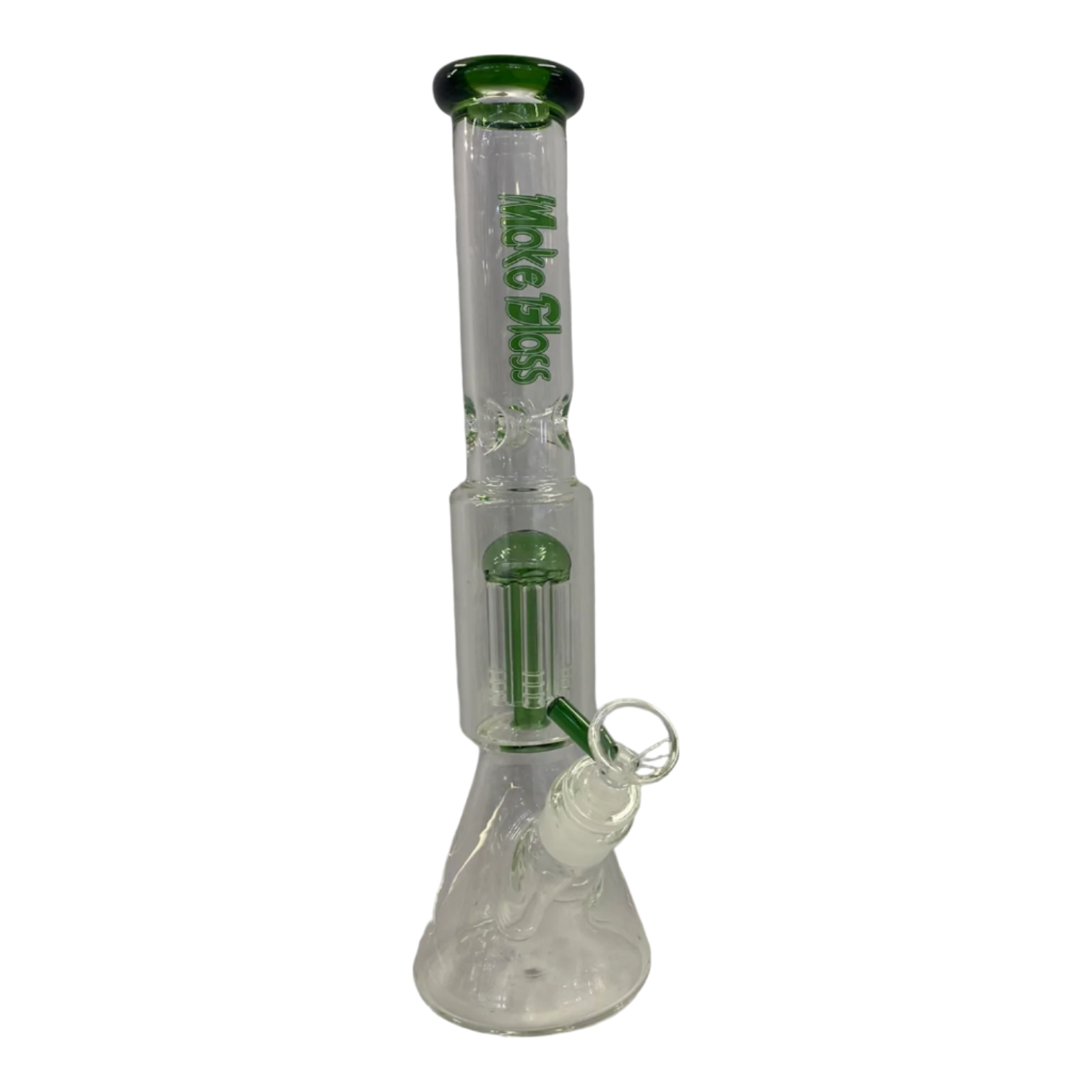 Make Glass 14" Tree Perc Bong-Green-The Wee Smoke Shop