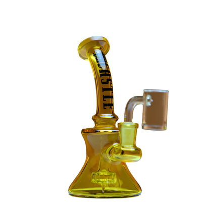 Castle 5" Electroplated Dab Rig-Yellow-The Wee Smoke Shop