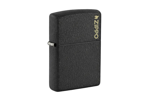 Zippo - Black With Logo - The  Wee Smoke Shop
