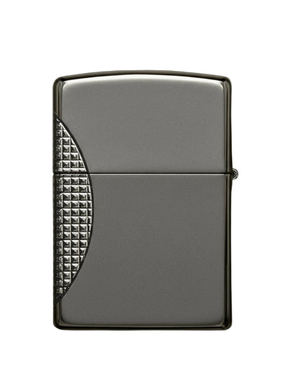 Gray lighter with textured design on a white background