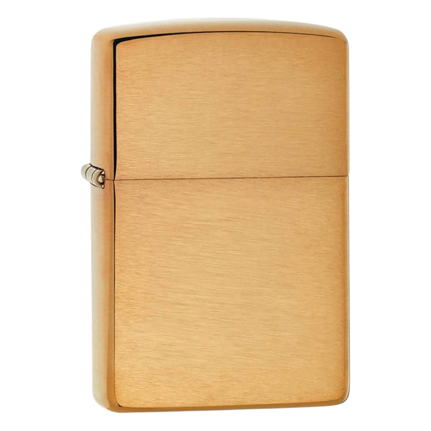 Zippo brushed brass lighter, windproof refillable metal lighter, matte brass finish, classic flip top Zippo design - The Wee Smoke Shop
