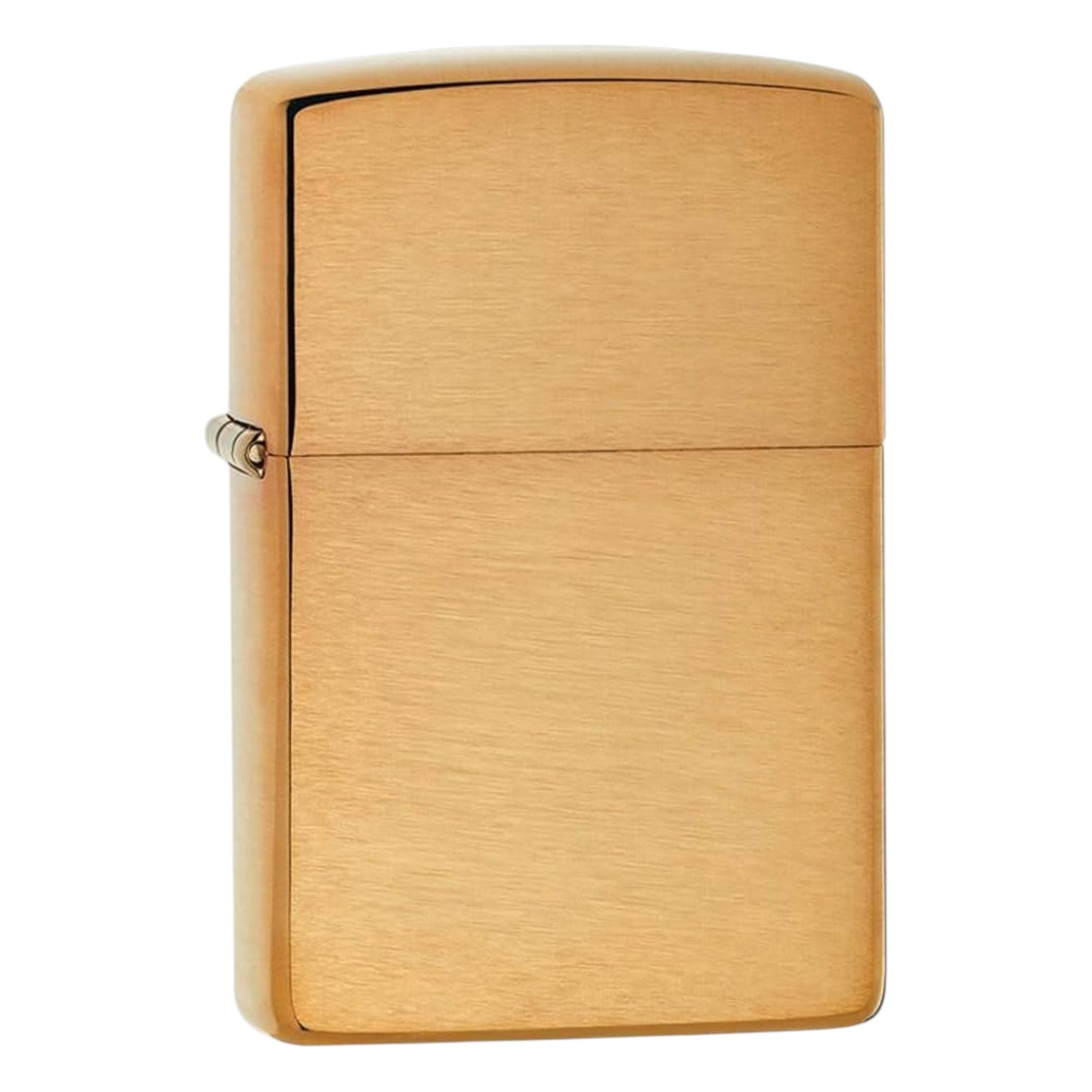 Zippo brushed brass lighter, windproof refillable metal lighter, matte brass finish, classic flip top Zippo design - The Wee Smoke Shop