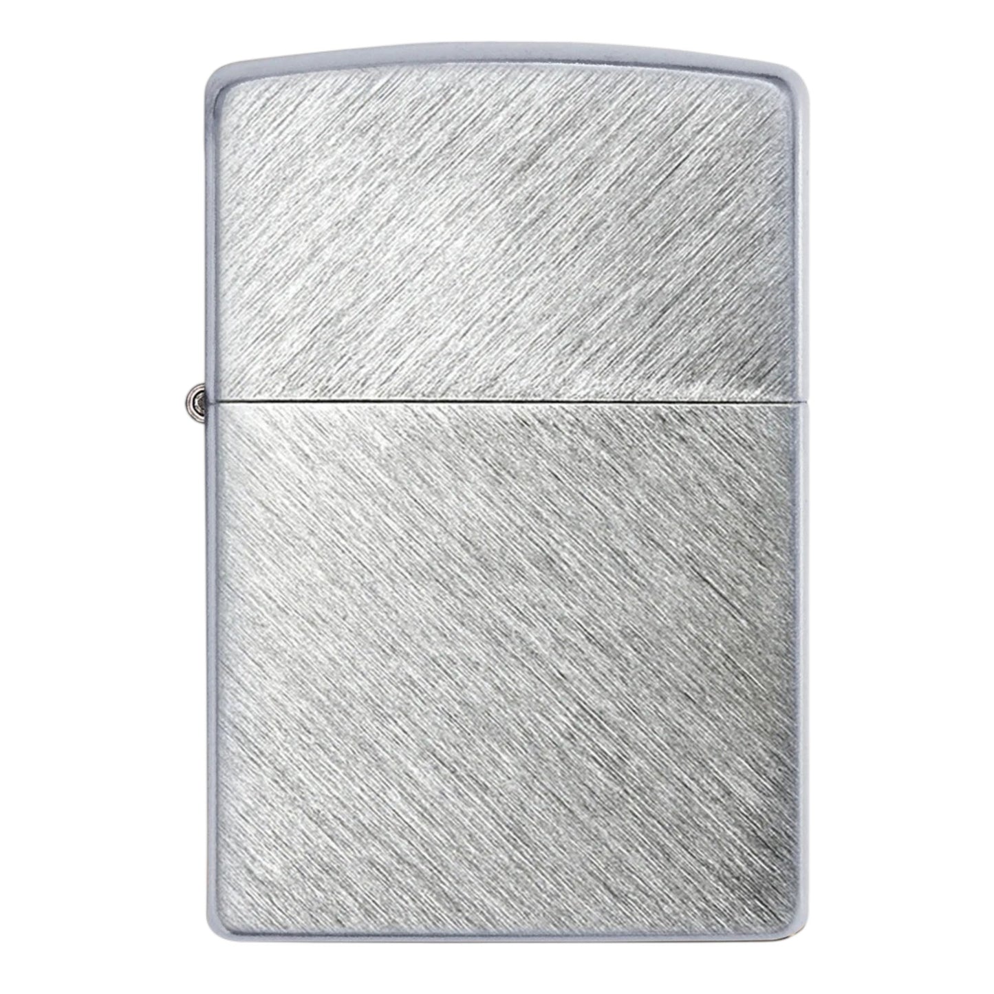 Zippo chrome herringbone lighter, brushed metal texture Zippo lighter, silver windproof refillable Zippo metal lighter - The Wee Smoke Shop