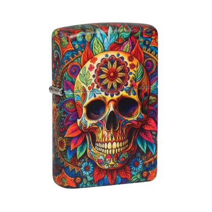 Zippo Colorful Skull Lighter On white background