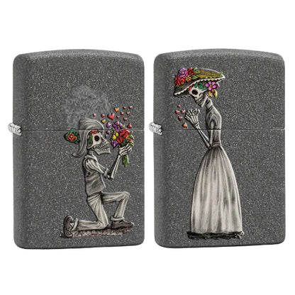 Zippo Day Of Dead Skulls Set On White Background