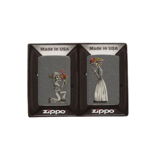 Zippo Day Of Dead Skulls Set on white background