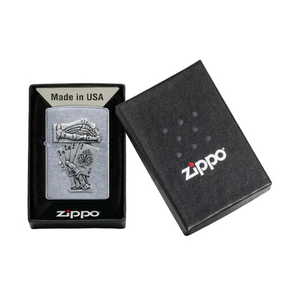 Zippo Dead Man's Hand Emblem Lighter on white background
