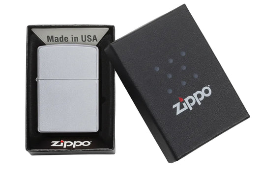 Zippo Satin Chrome - Zippo Lighter - The Wee Smoke Shop
