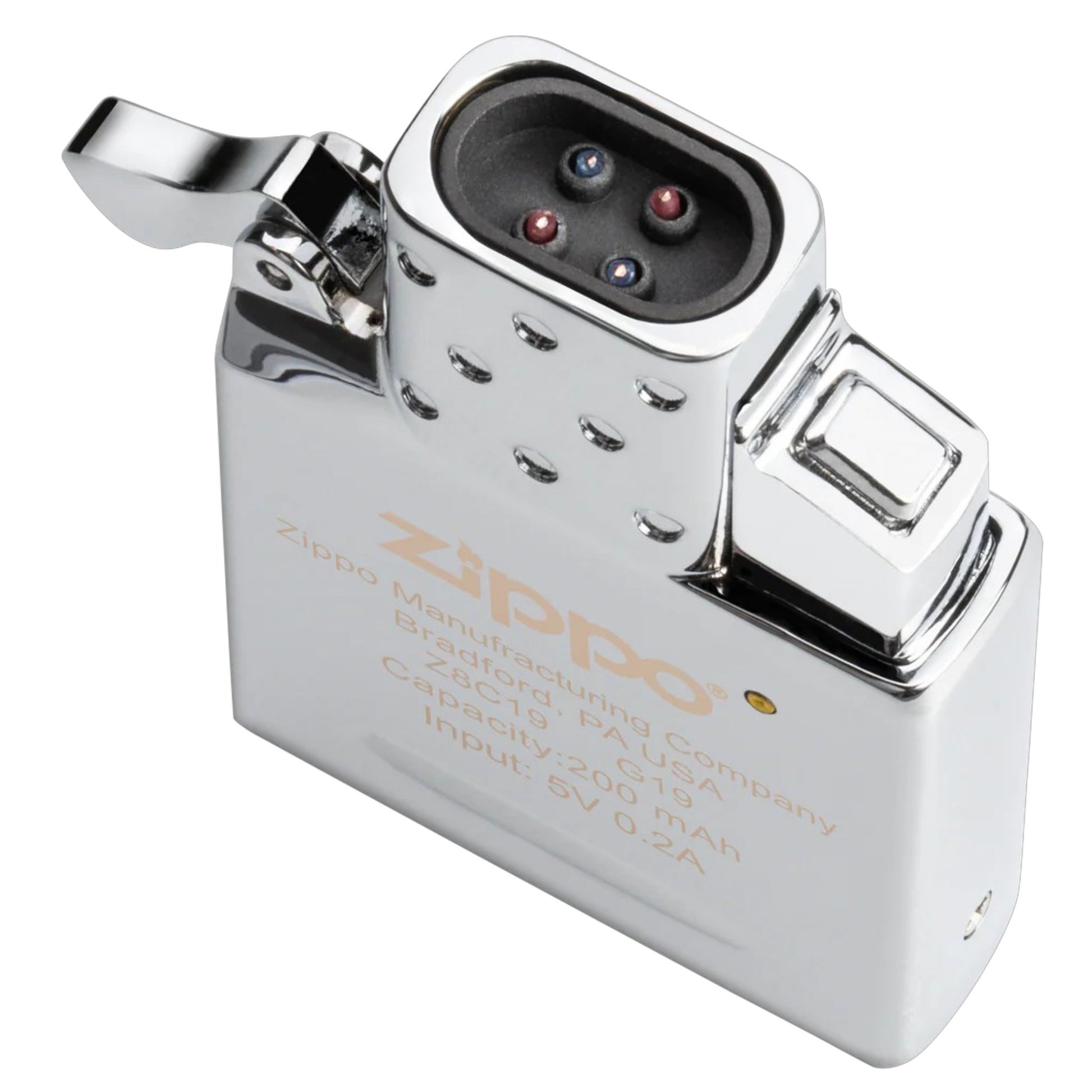 zippo arc lighter insert chrome rechargeable electric lighter with dual plasma arcs - The Wee Smoke Shop