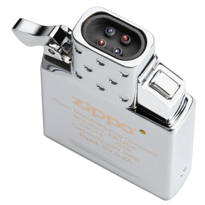 zippo arc lighter insert chrome rechargeable electric lighter with dual plasma arcs - The Wee Smoke Shop