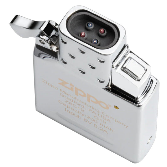 zippo arc lighter insert chrome rechargeable electric lighter with dual plasma arcs - The Wee Smoke Shop