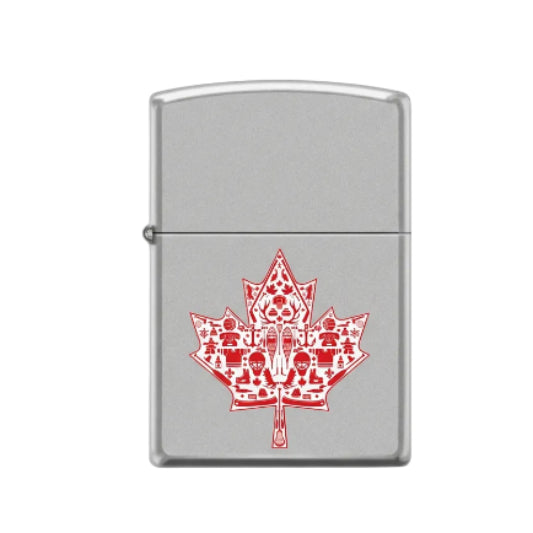 Zippo Souvenir Detailed Maple Leaf Lighter on white background