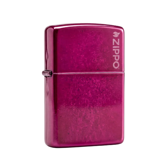Zippo Translucent Candy Raspberry With Logo On white background