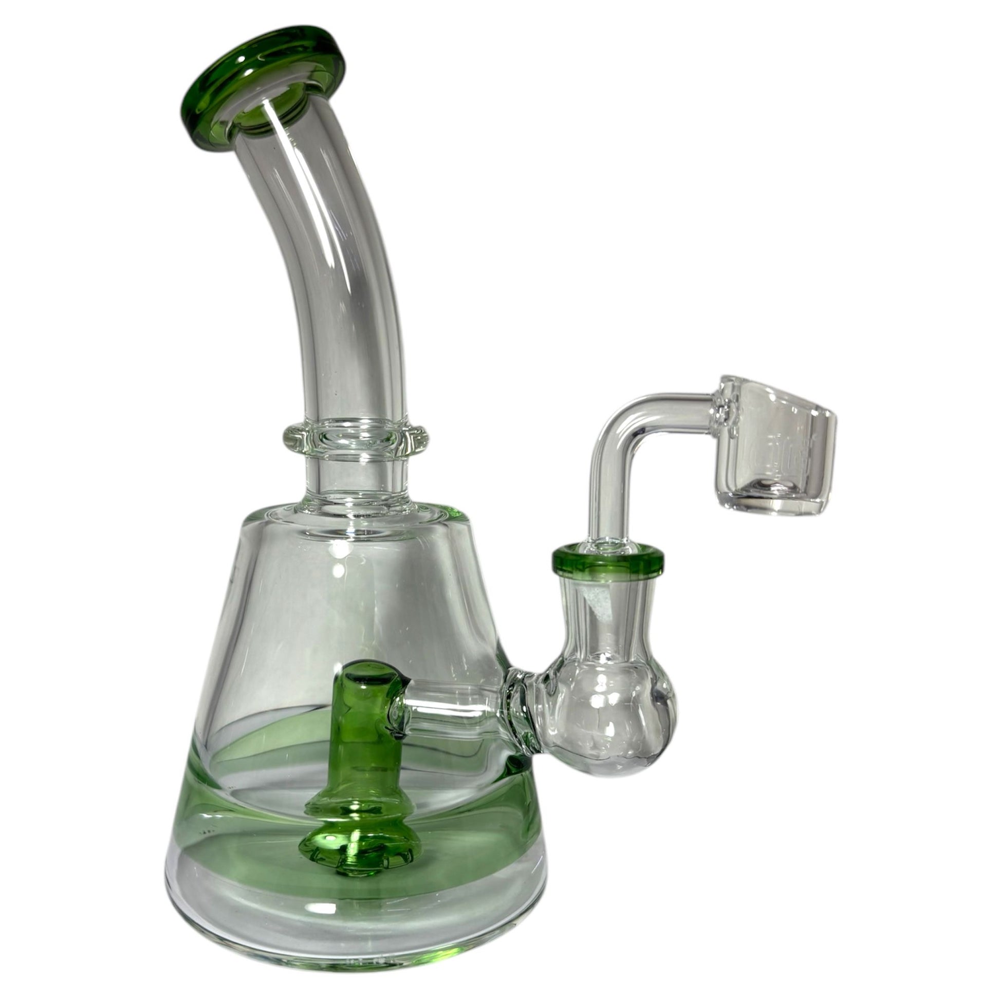 7" Showerhead Bubble Dab Rig Green - The Wee Smoke Shop