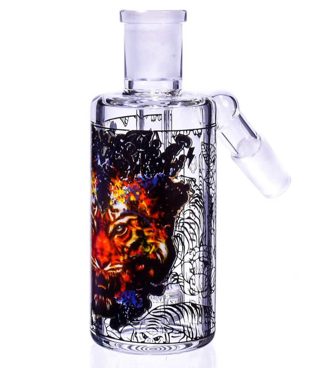 Cheech 14mm Glass Lion Ash Catcher (45°)-The Wee Smoke Shop