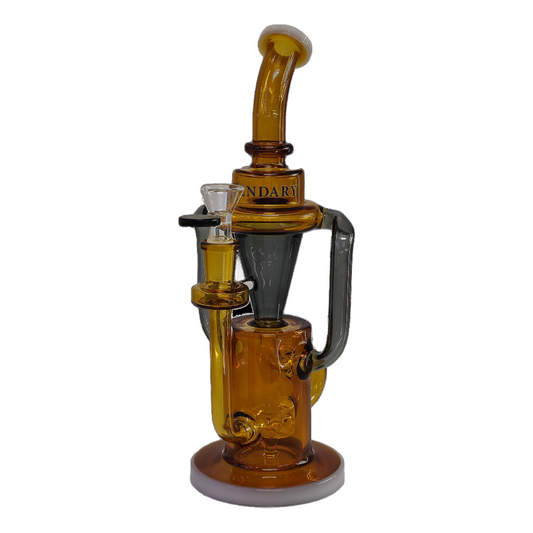 Amber Legendary 10" Recycler Multi Color Bong - Glass Bong - The Wee Smoke Shop