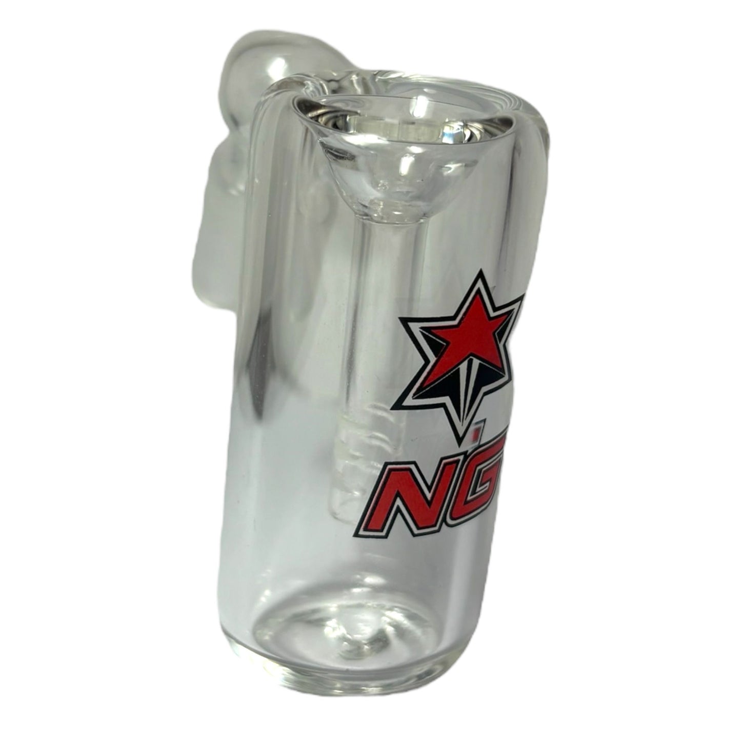 Full Color Cylinder Ash Catcher (14mm) 45° - Clear- The Wee Smoke Shop