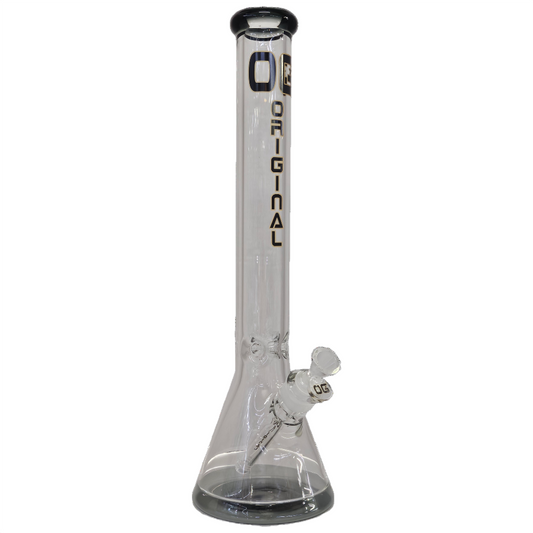 Black OG 18" 7mm Beaker Bong - Glass Bong - The Wee Smoke Shop