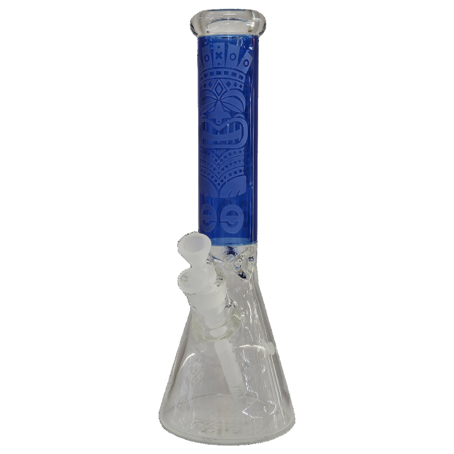 Blue Cheech 14" Sandblast Beaker Bong - Glass Bong - The Wee Smoke Shop