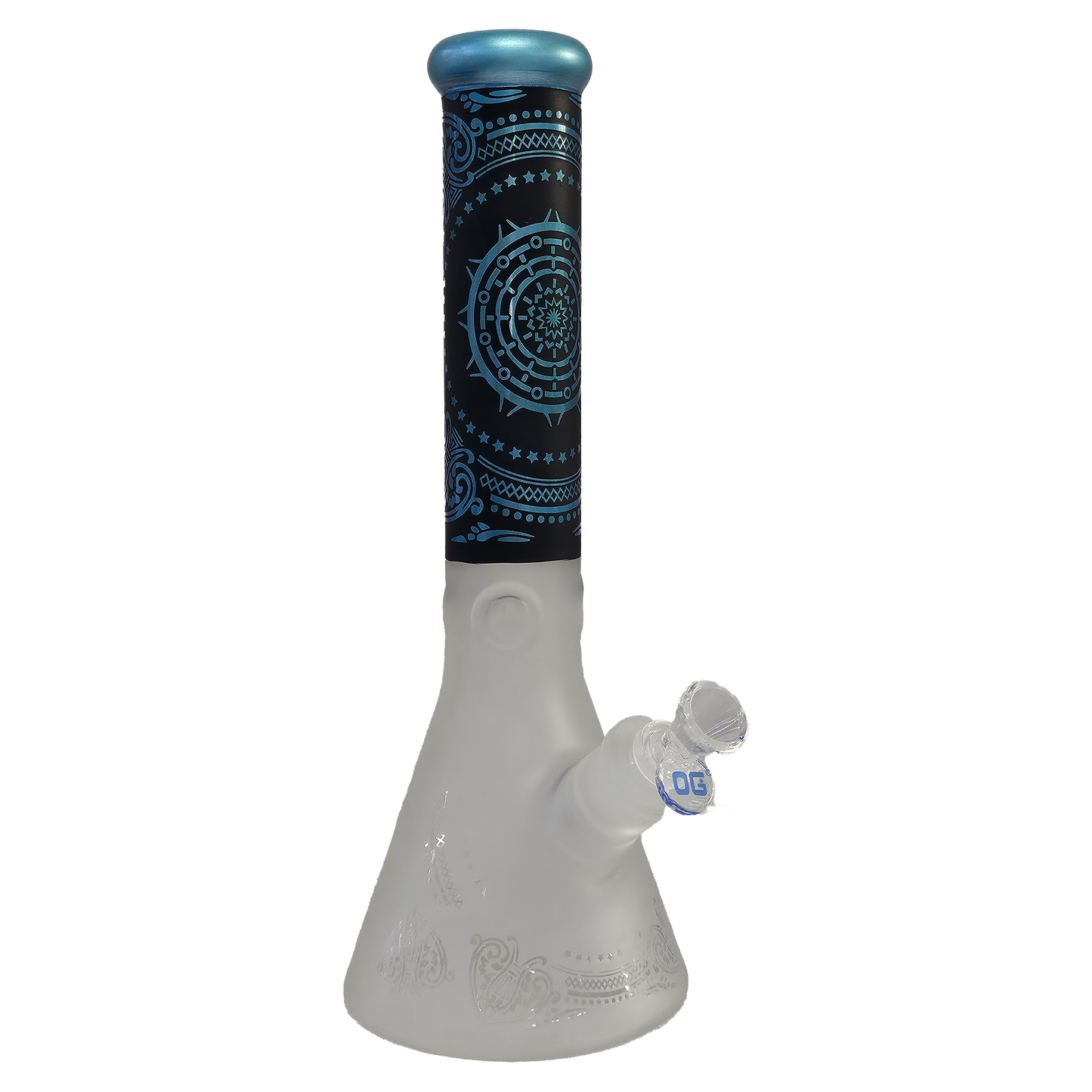 Blue OG 14" Frosted Sandblast Beaker Bong - Glass Bong - The Wee Smoke Shop