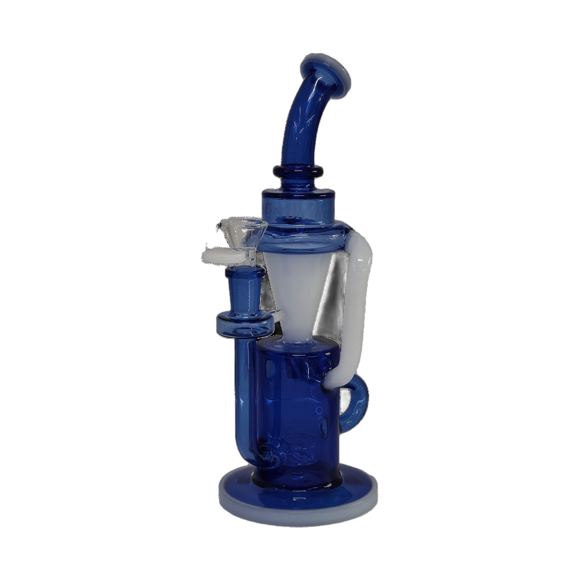Blue Legendary 10" Recycler Multi Color Bong - Glass Bong - The Wee Smoke Shop