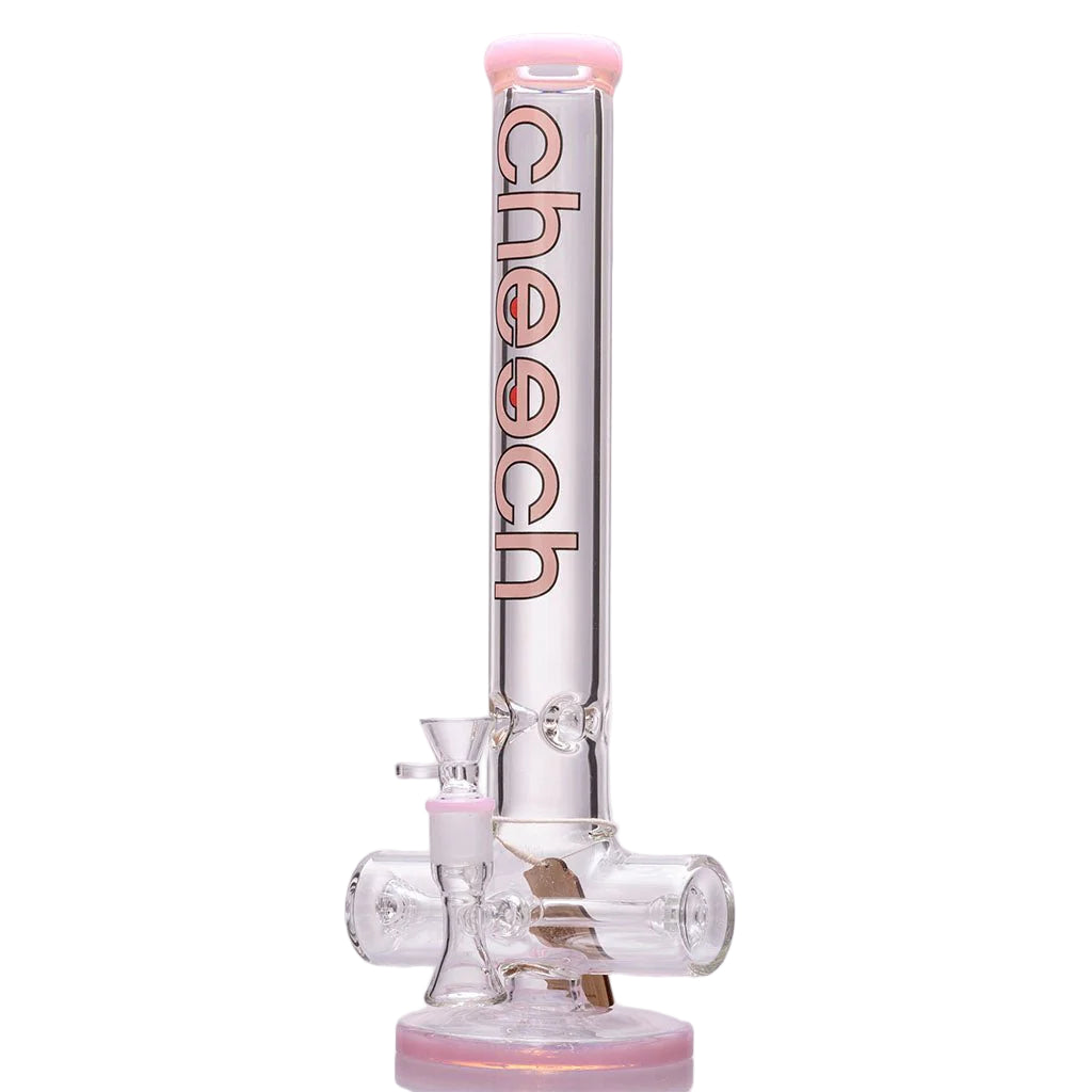 Cheech Glass 7mm Inline Bong (CH-150) - Pink - The Wee Smoke Shop 