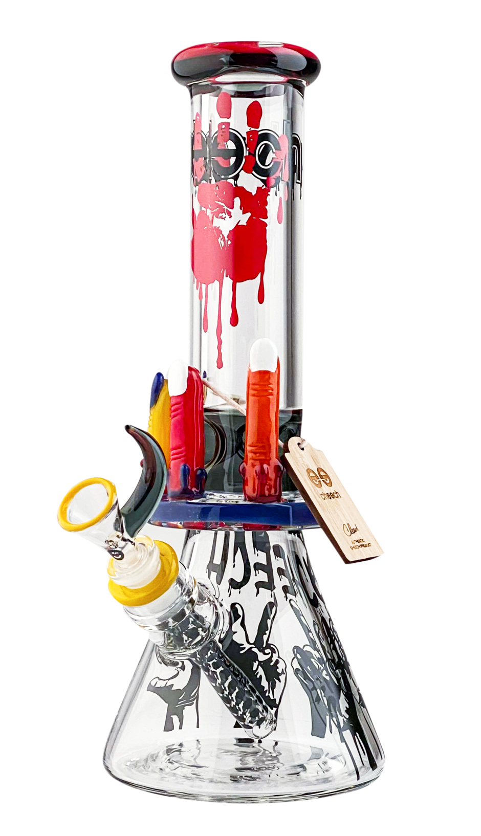 Cheech 13" Beaker With 3 Fingers (CHE-143) - The Wee Smoke Shop