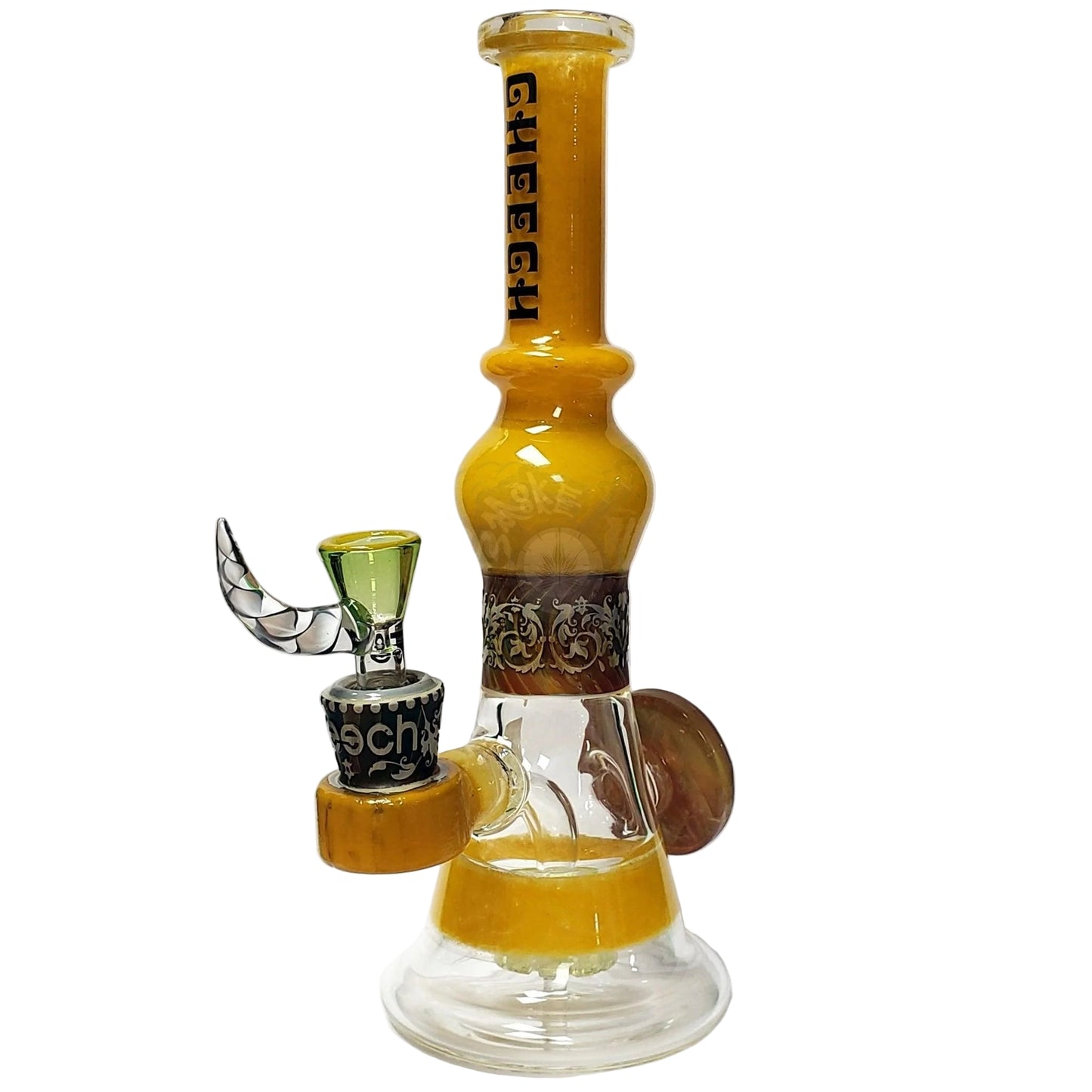 Cheech 9" Pattern Rig (CHE-207,CHE-208) - Yellow - The Wee Smoke Shop