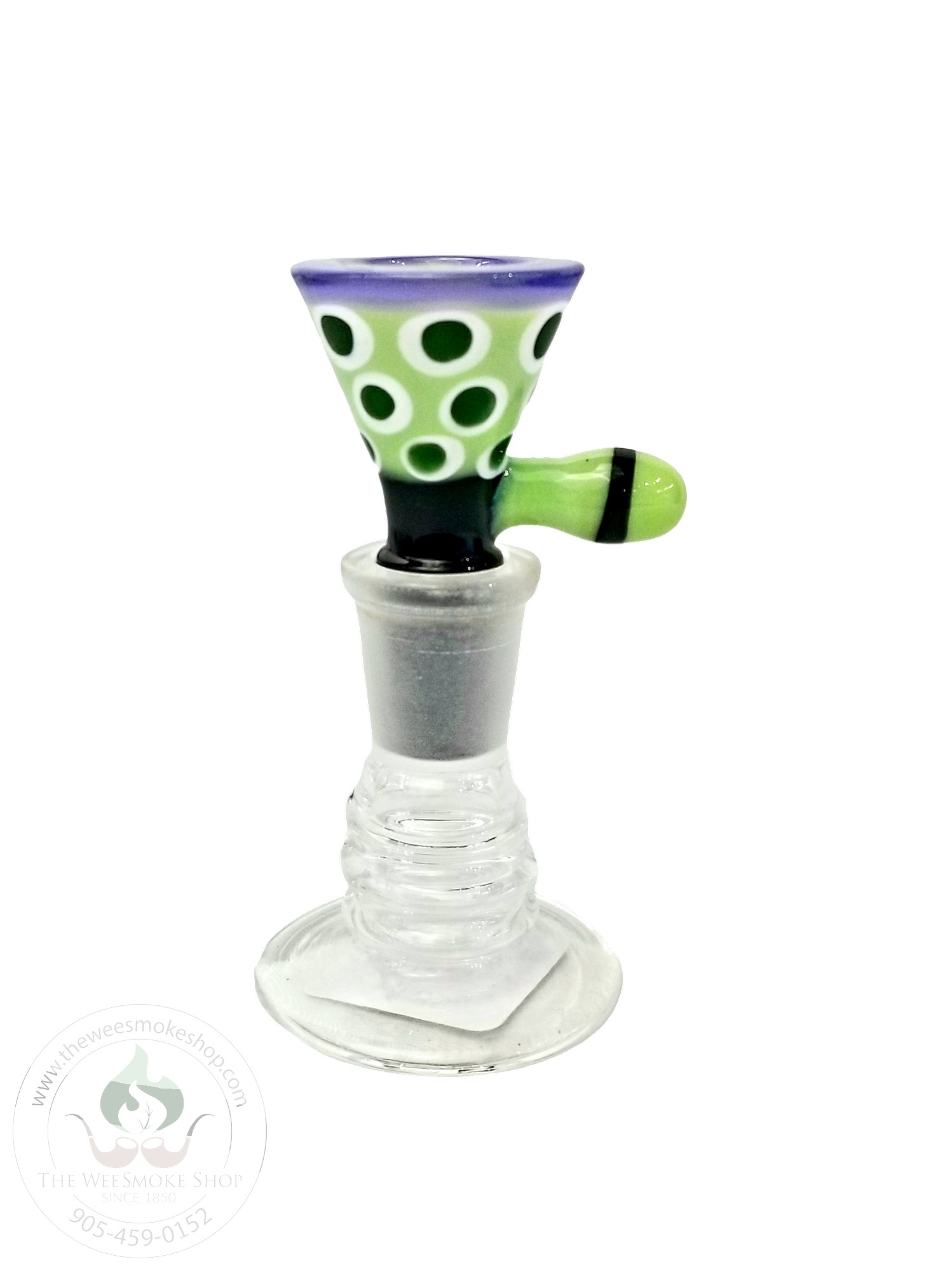 Cheech Polka Dot (14mm) Bowls-Green x Purple-The Wee Smoke Shop