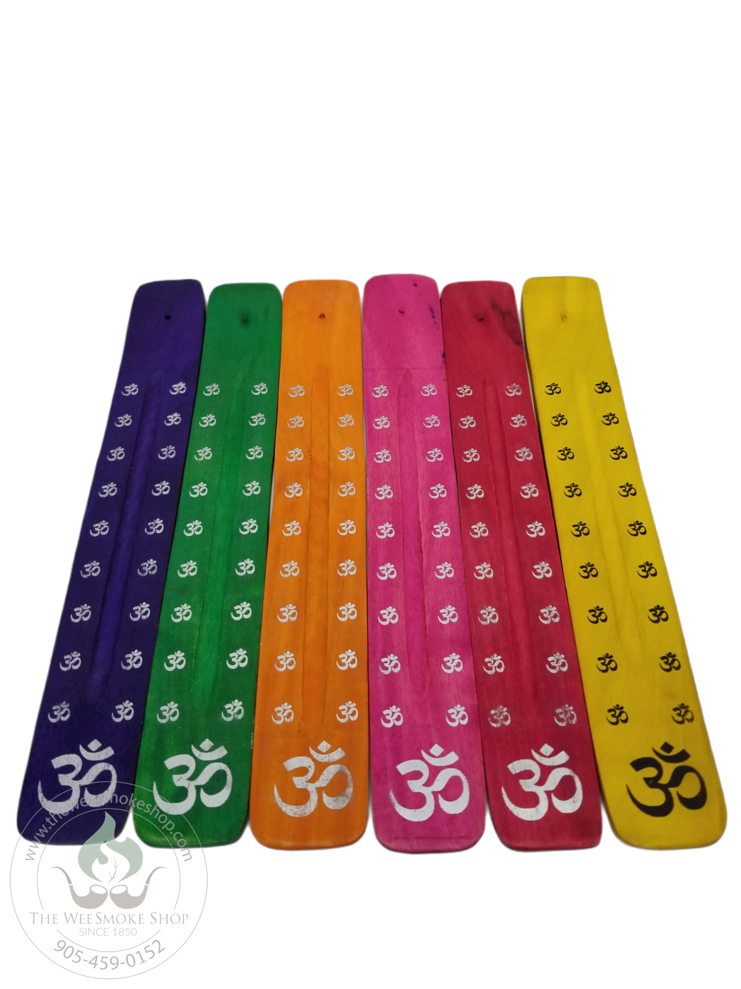 Colourful Wooden Om Incense Holder-incense-The Wee Smoke Shop