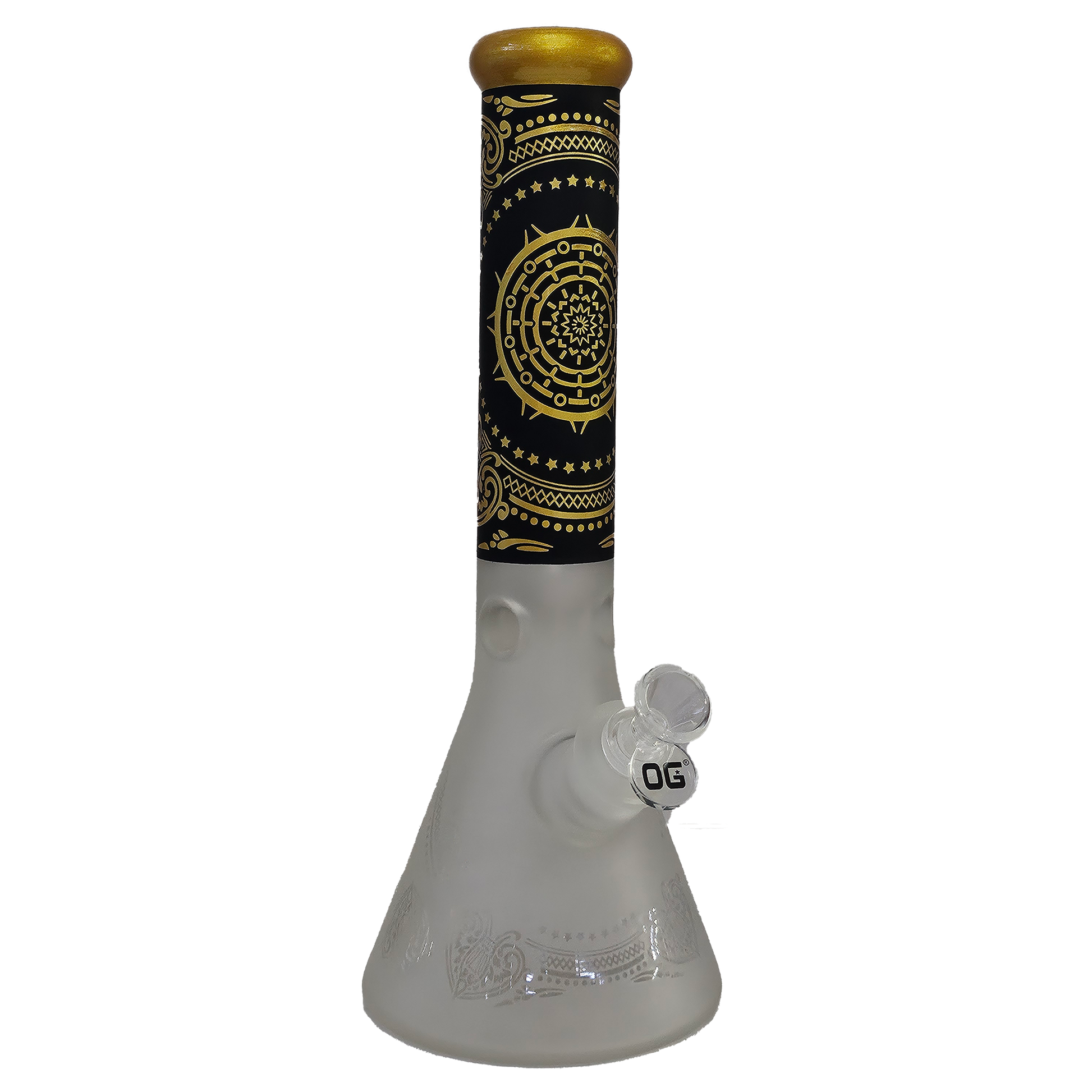 Gold OG 14" Frosted Sandblast Beaker Bong - Glass Bong - The Wee Smoke Shop