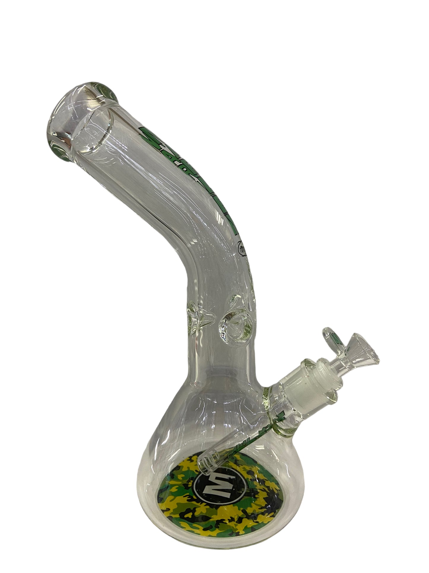 Green Marley 13" Curved Bong (7mm) - Glass Bong - The Wee Smoke Shop