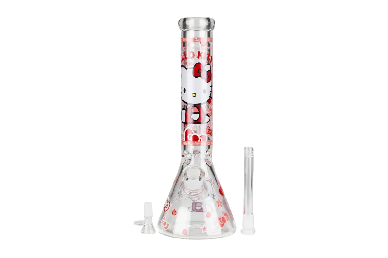 Hello Kitty 14" Glass Bong - Pink - The Wee Smoke Shop