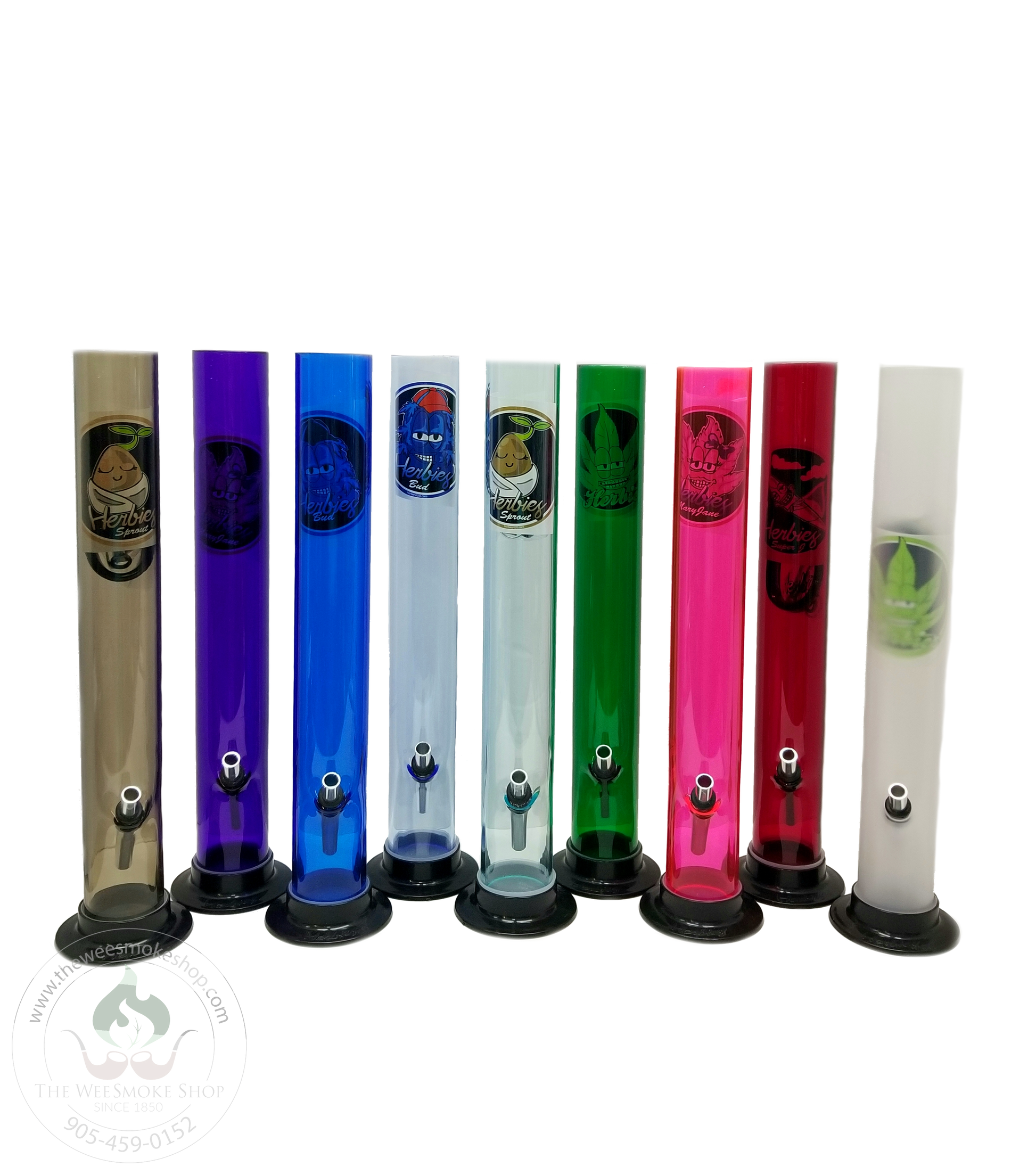 Herbies 15" Acrylic Straight Shooter Bong - All Colours - The Wee Smoke Shop