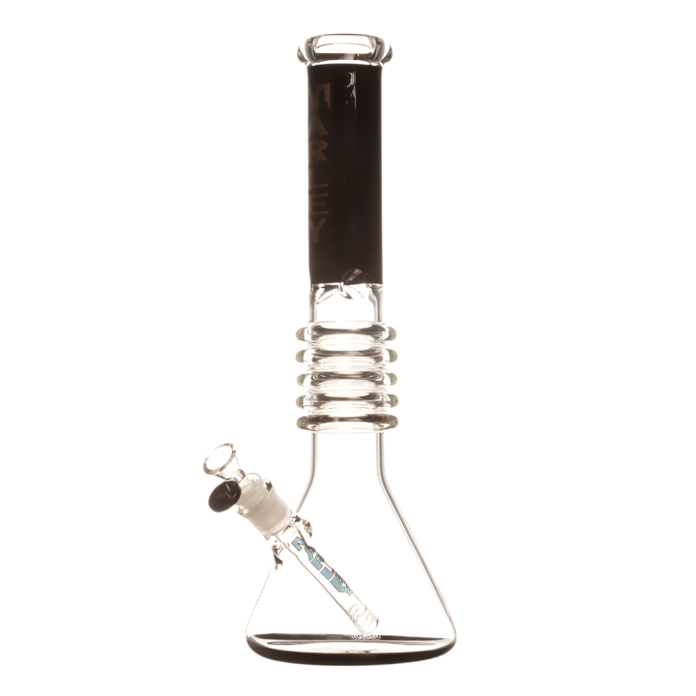 Marley Swirl Beaker Bong (5mm) - Black - The Wee Smoke Shop