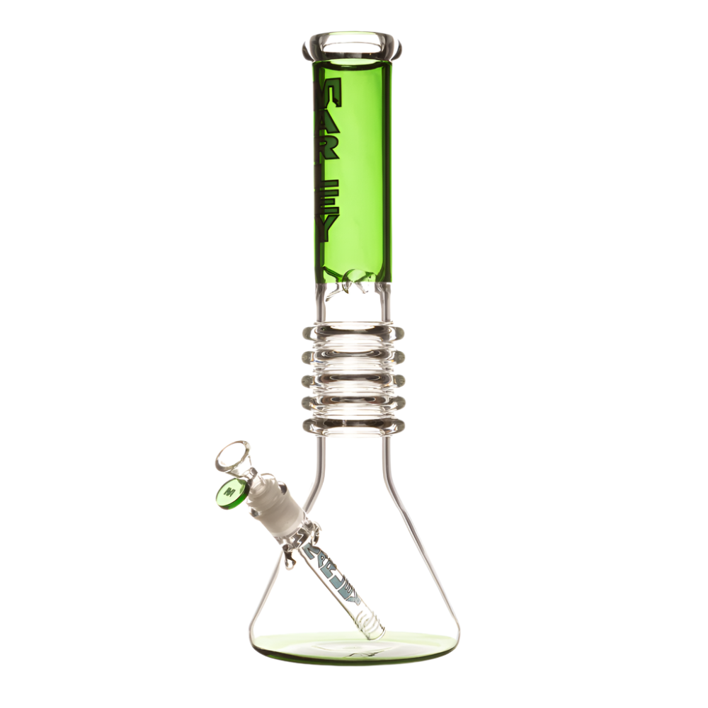 Marley Swirl Beaker Bong (5mm) - Green - The Wee Smoke Shop