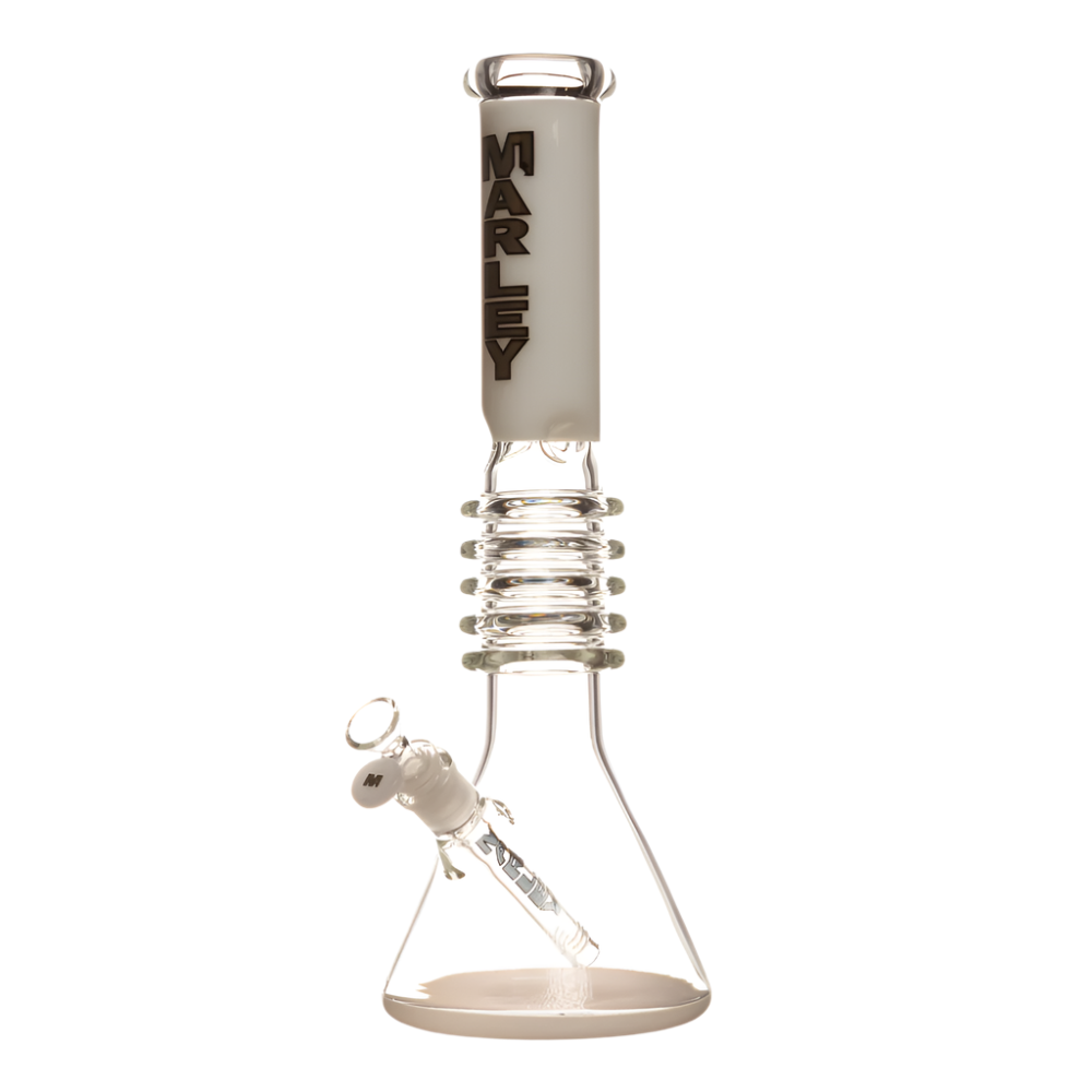 Marley Swirl Beaker Bong (5mm) - White - The Wee Smoke Shop